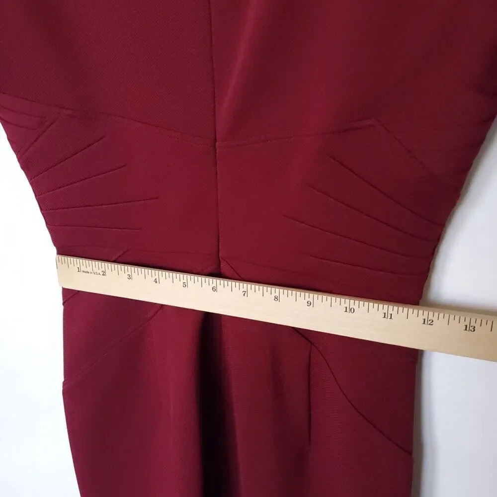 Zac Posen Z Spoke Women Mini Dress Sheath Knee Length Size0 Burgundy Bodycon NWT - Picture 13 of 14